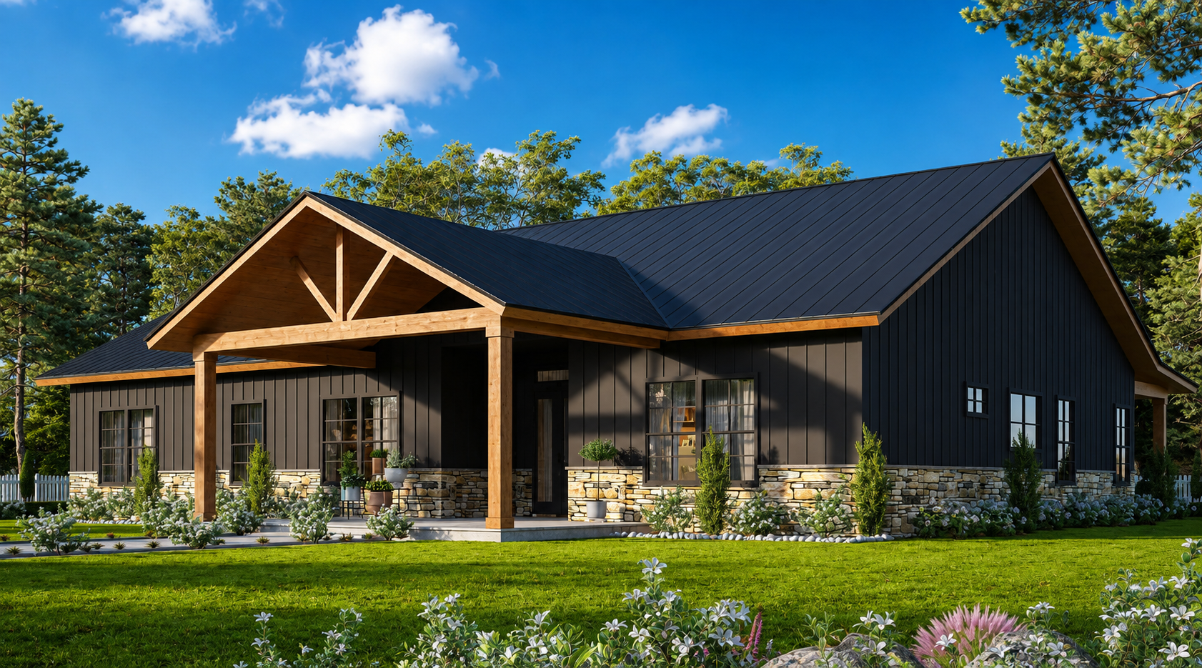 Barndominium Plan B2334 barndominium house plan – 2334 sq ft, 4 bed, 2.5 bath