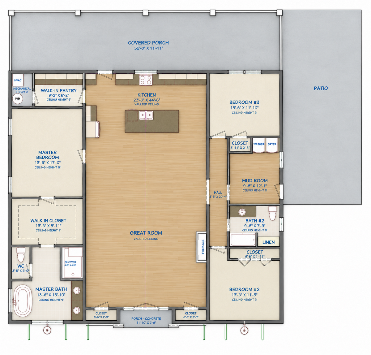 Barndominium Plan B2472 barndominium house plan – 2472 sq ft, 3 bed, 2.0 bath
