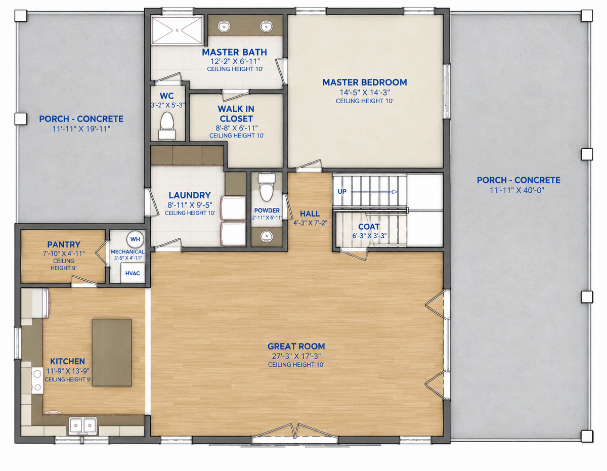 Barndominium Plan B2480 barndominium house plan – 2480 sq ft, 4 bed, 2.5 bath