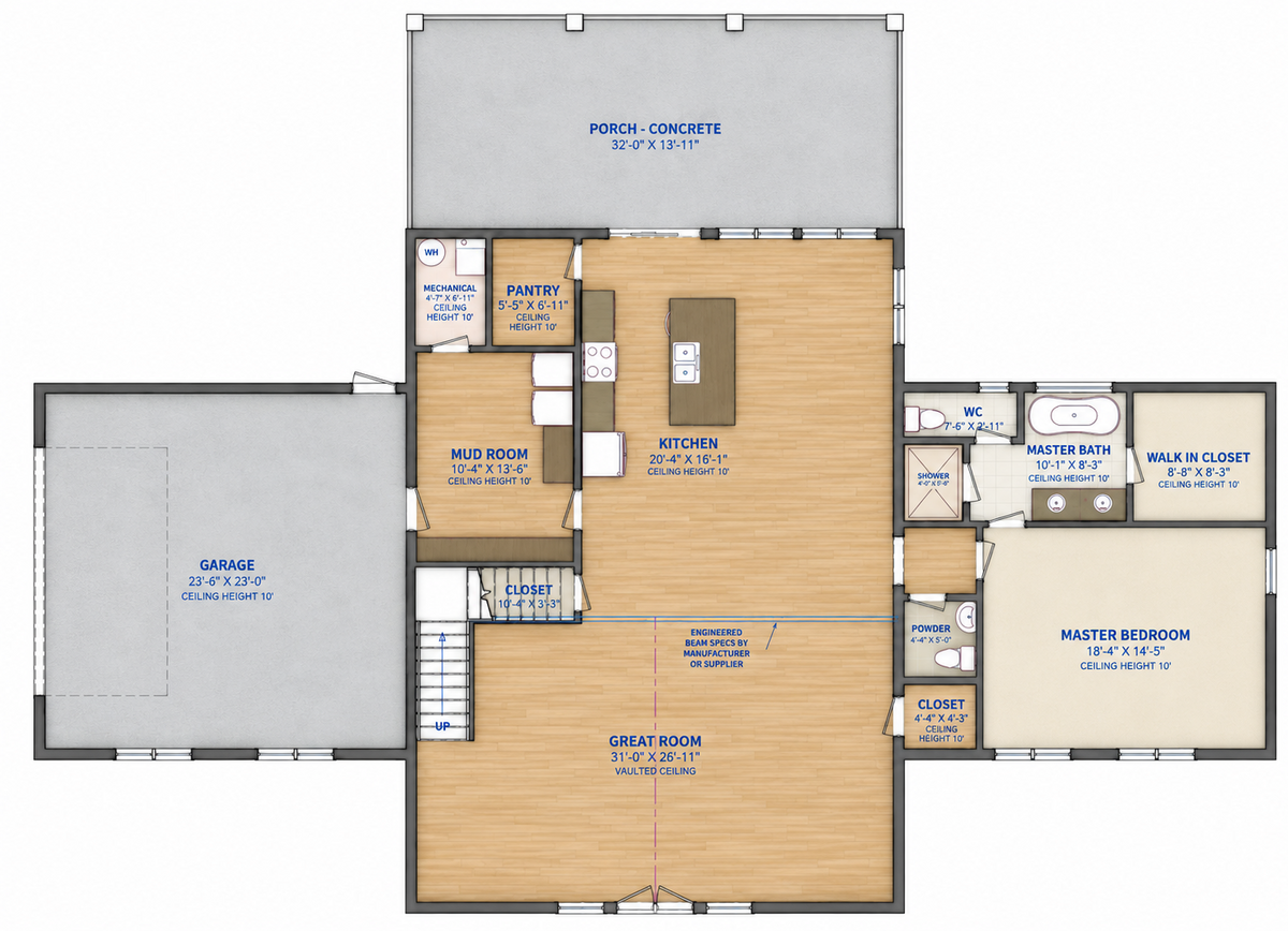 Barndominium Plan B2484 barndominium house plan – 2484 sq ft, 3 bed, 2.5 bath