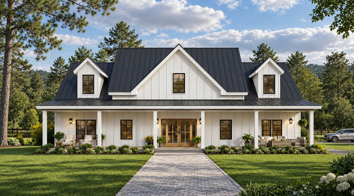 Modern Farmhouse BF2485-G barndominium house plan – 2485 sq ft, 3 bed, 2.5 bath