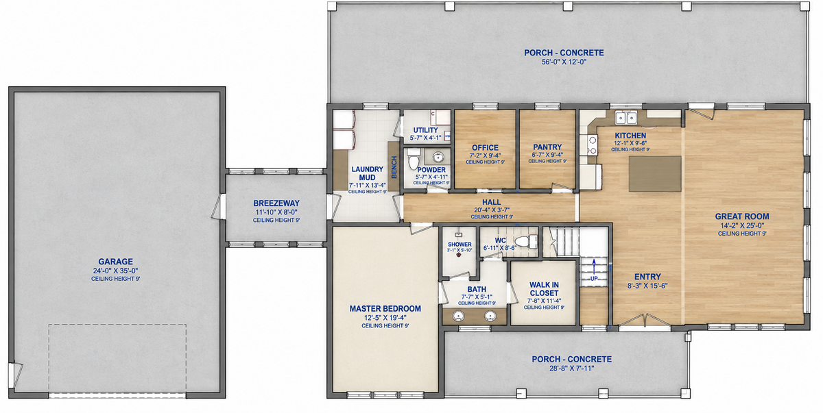 Barndominium Plan B2748 barndominium house plan – 2748 sq ft, 4 bed, 2.5 bath