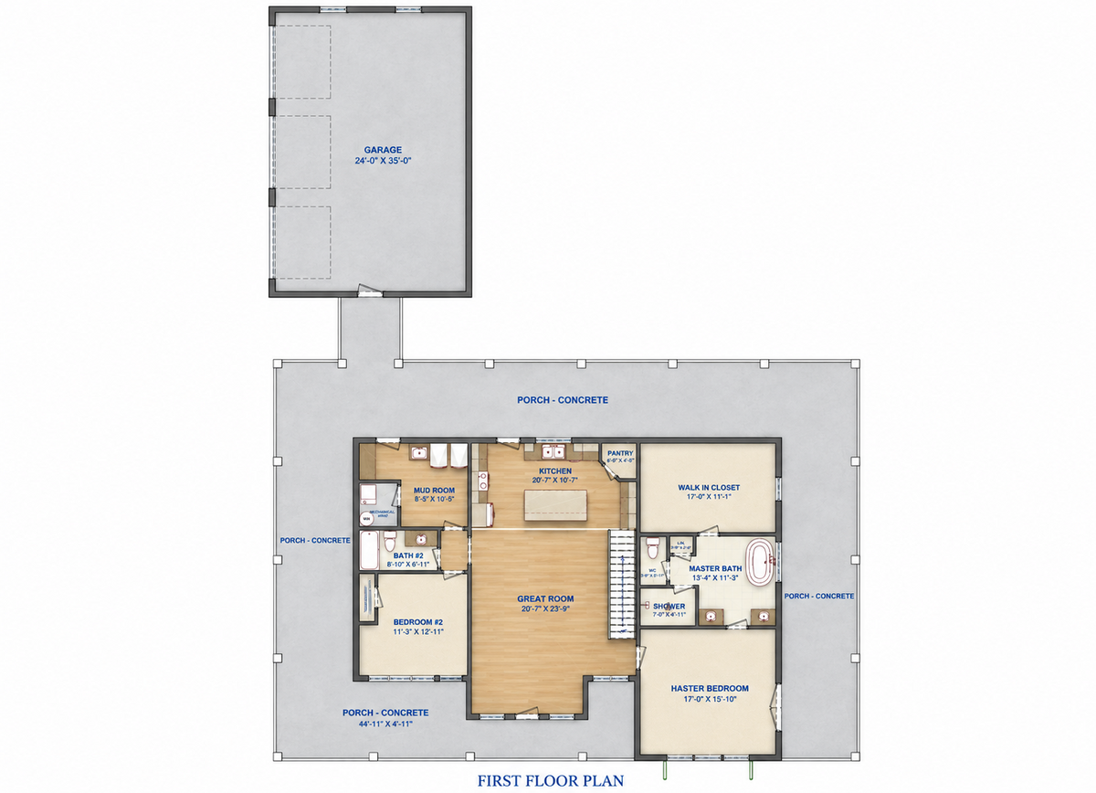 Barndominium Plan B2775 barndominium house plan – 2775 sq ft, 4 bed, 4.0 bath