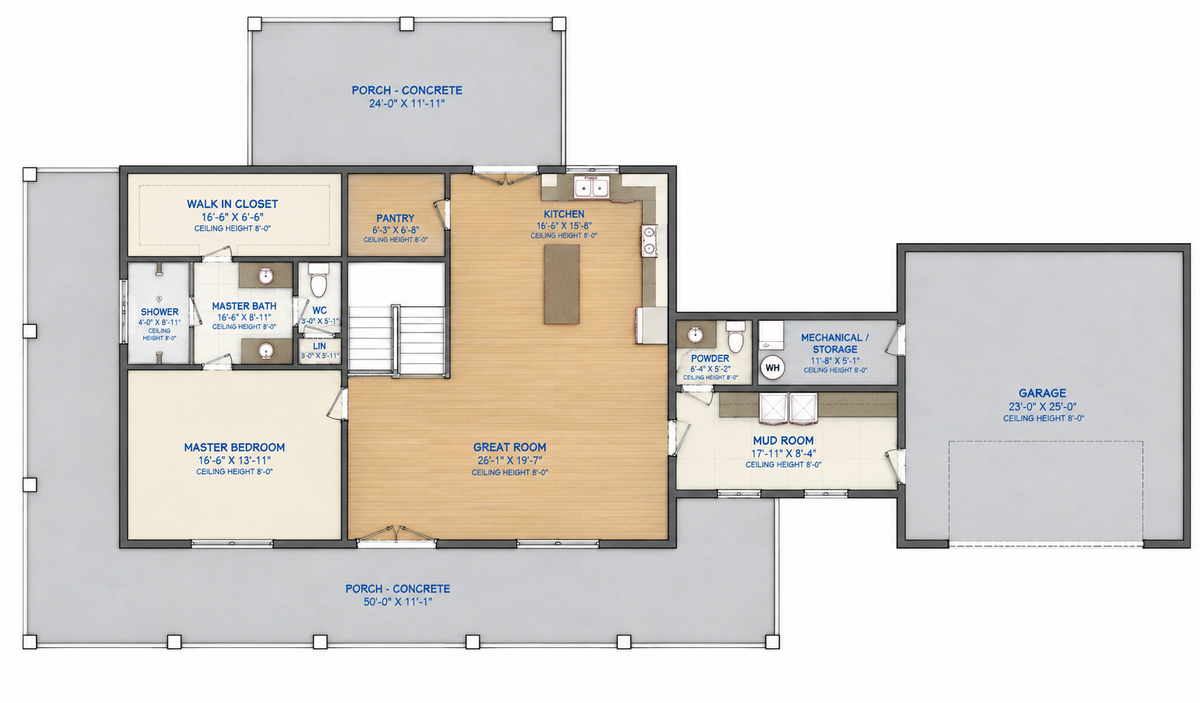 Modern Farmhouse BF2789-G barndominium house plan – 2789 sq ft, 5 bed, 3.5 bath