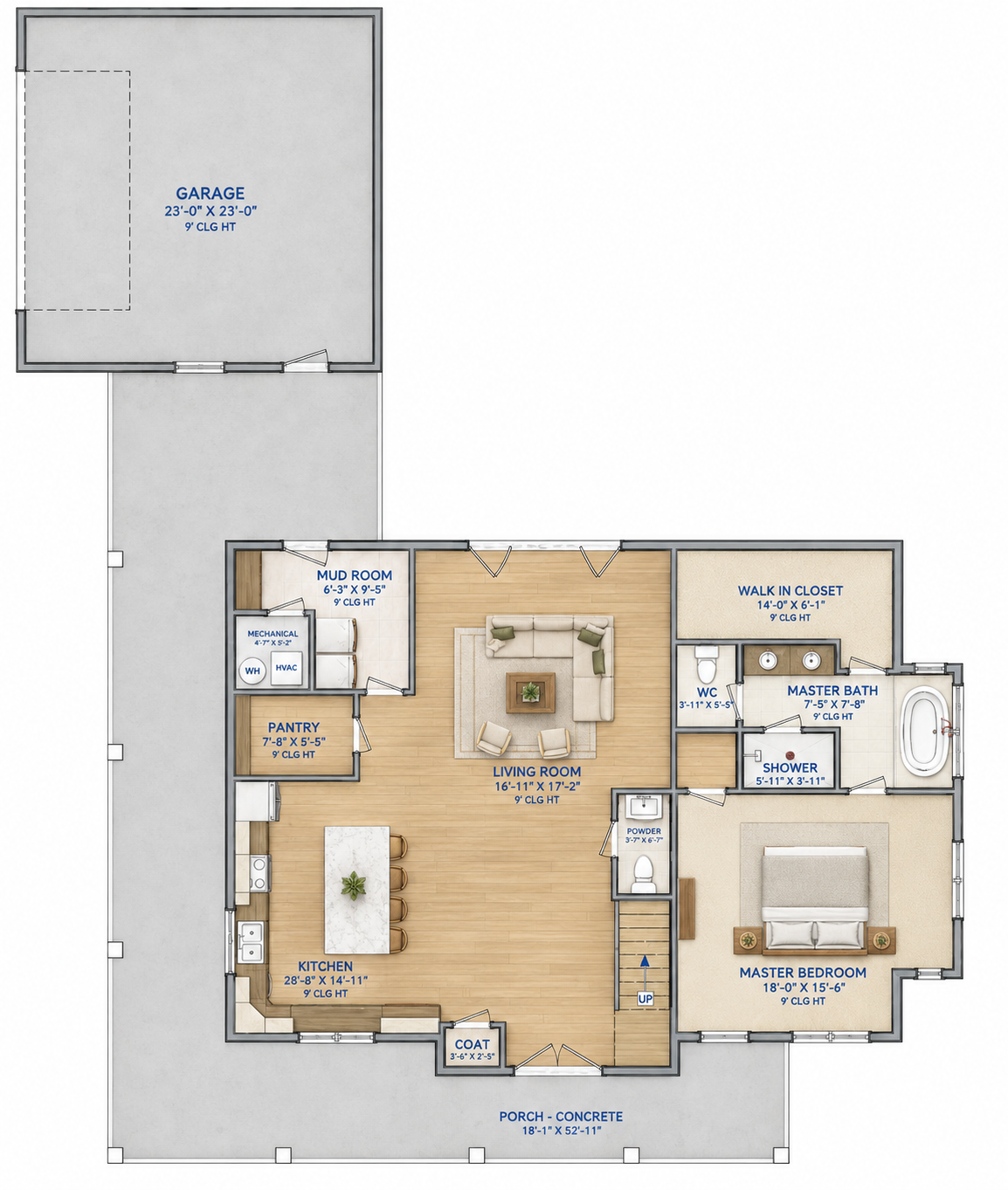 Barndominium Plan B2986 barndominium house plan – 2986 sq ft, 4 bed, 3.5 bath