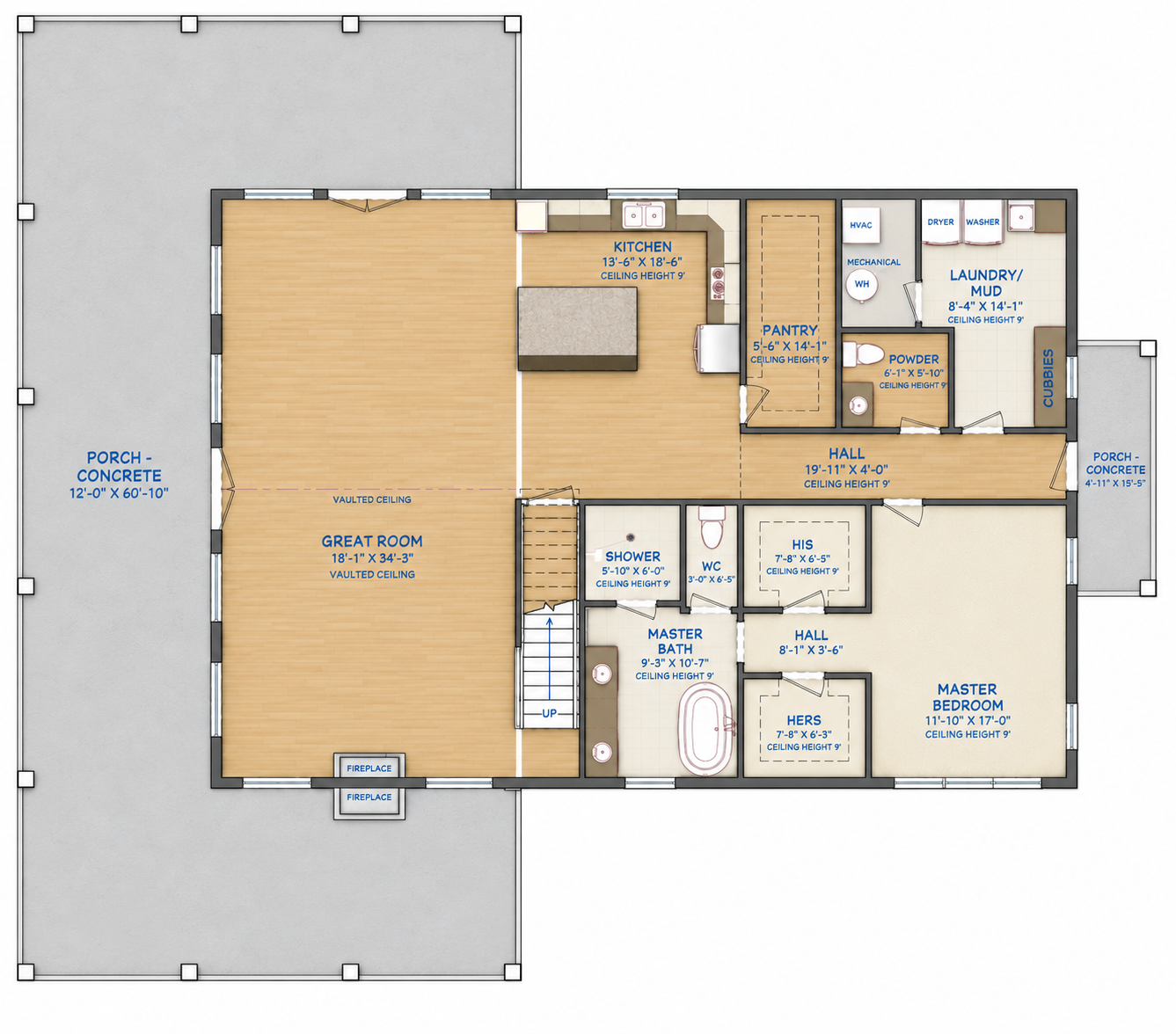 Barndominium Plan B3151 barndominium house plan – 3680 sq ft, 5 bed, 3.5 bath