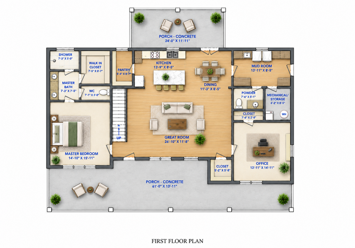 Modern Farmhouse BF3282 barndominium house plan – 3282 sq ft, 5 bed, 3.5 bath