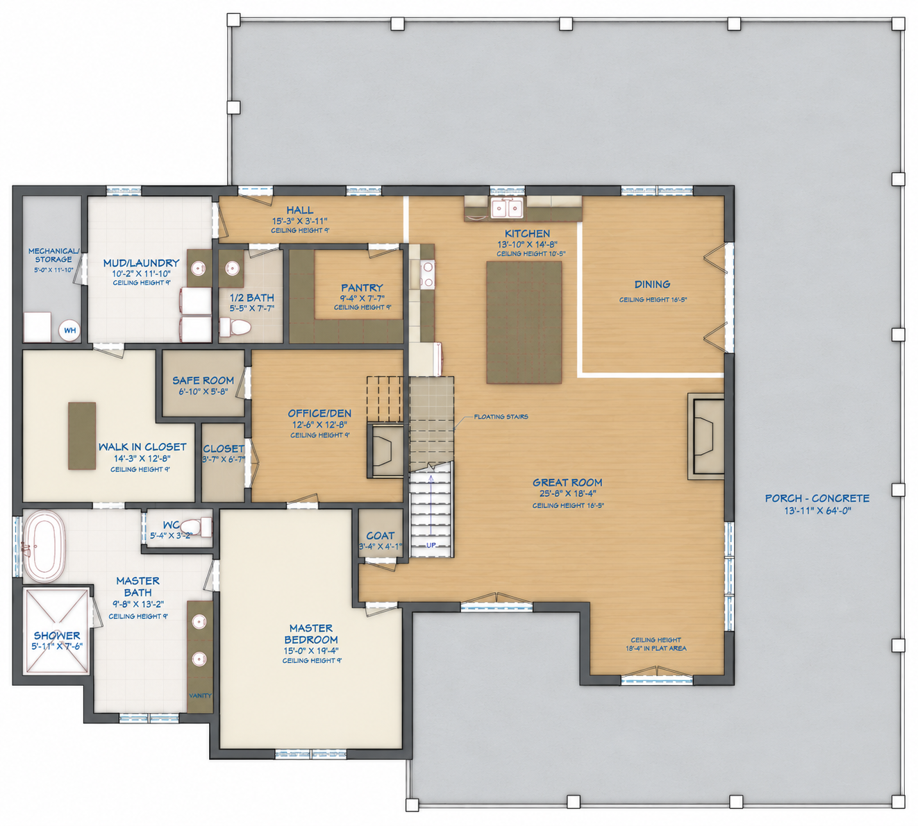 Barndominium Plan B3429 barndominium house plan – 3971 sq ft, 4 bed, 3.5 bath