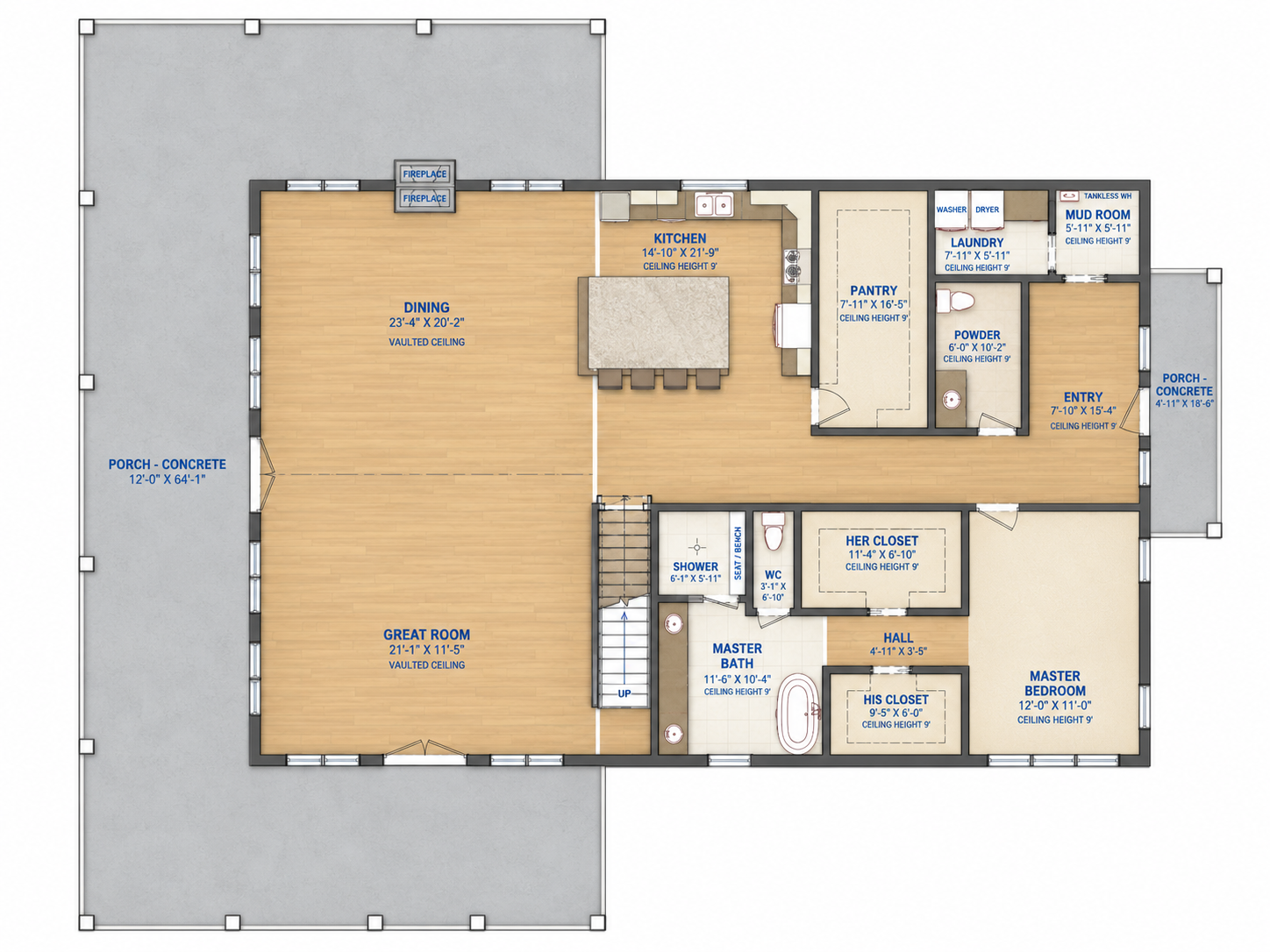 Barndominium Plan B3945 barndominium house plan – 3955 sq ft, 4 bed, 3.5 bath