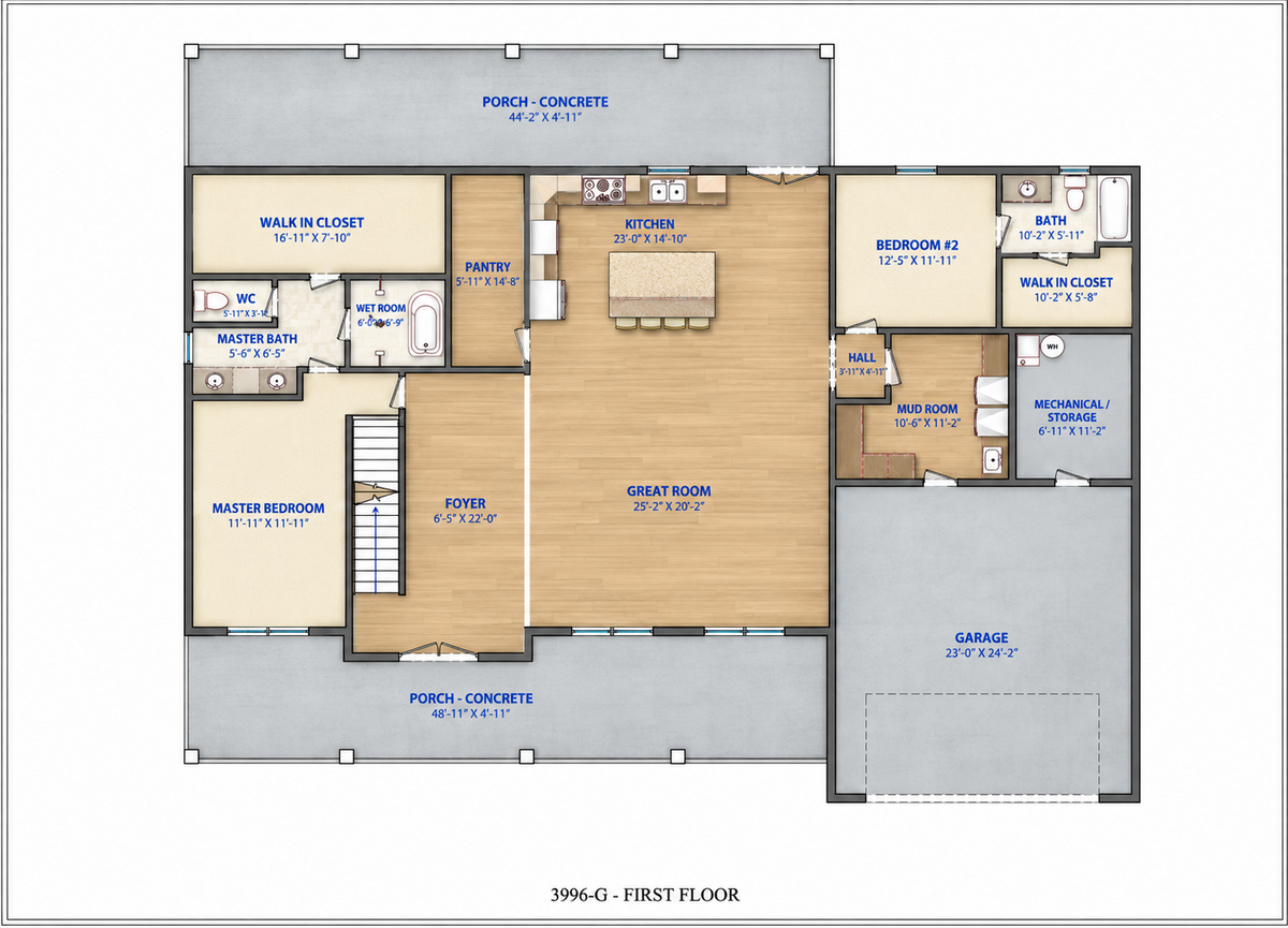 Barndominium Plan B3996 barndominium house plan – 3996 sq ft, 6 bed, 4.0 bath