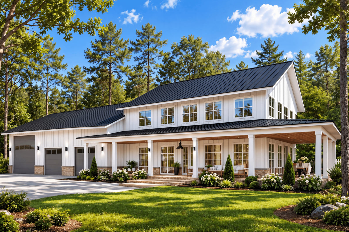 Barndominium B5550-L barndominium house plan – 6749 sq ft, 4 bed, 3.5 bath