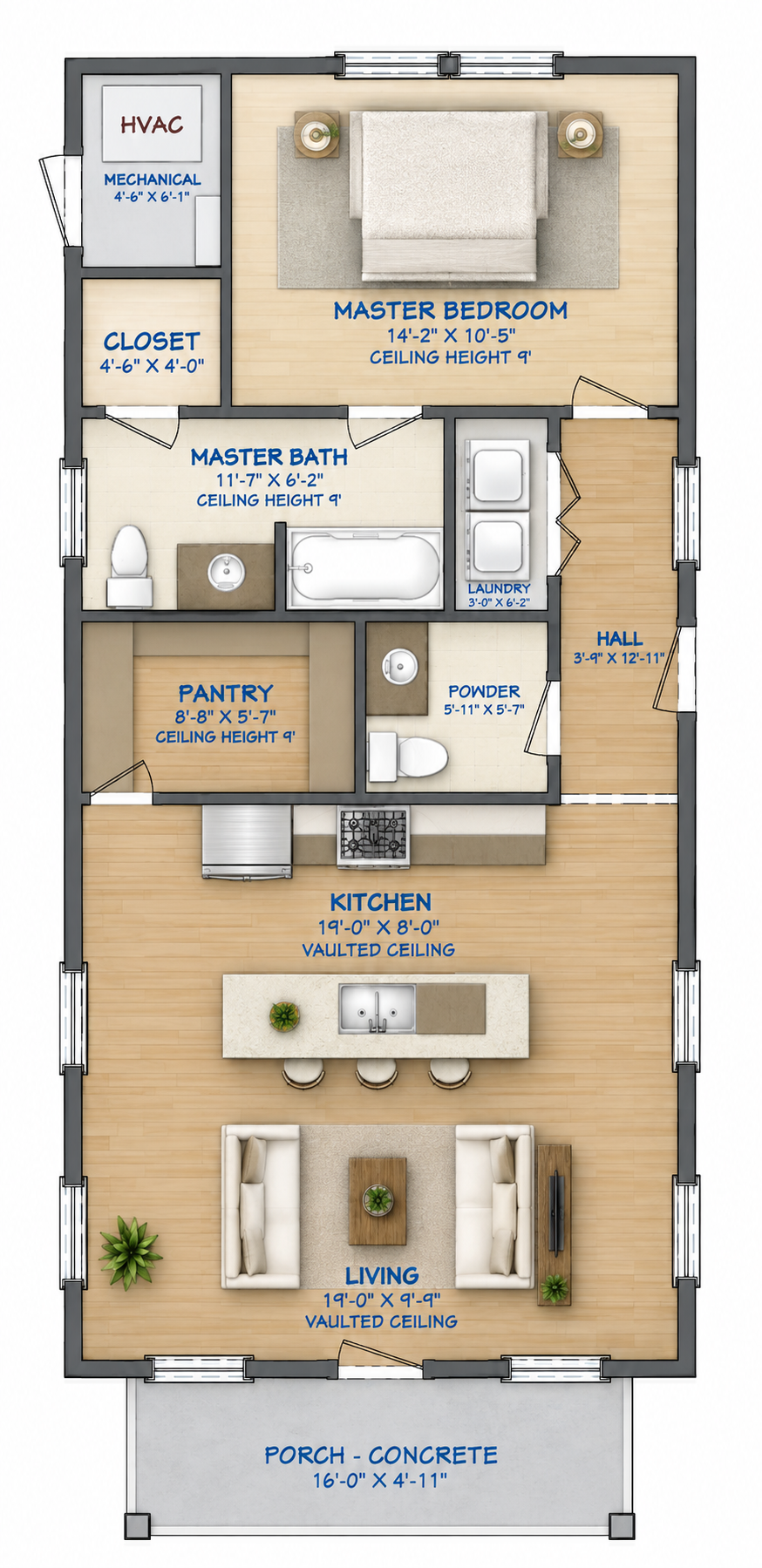 Barndominium Plan B840 barndominium house plan – 840 sq ft, 1 bed, 1.5 bath