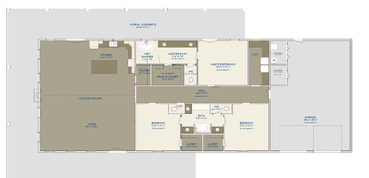 Barndominium Plan B2664 barndominium house plan – 2745 sq ft, 3 bed, 2.5 bath