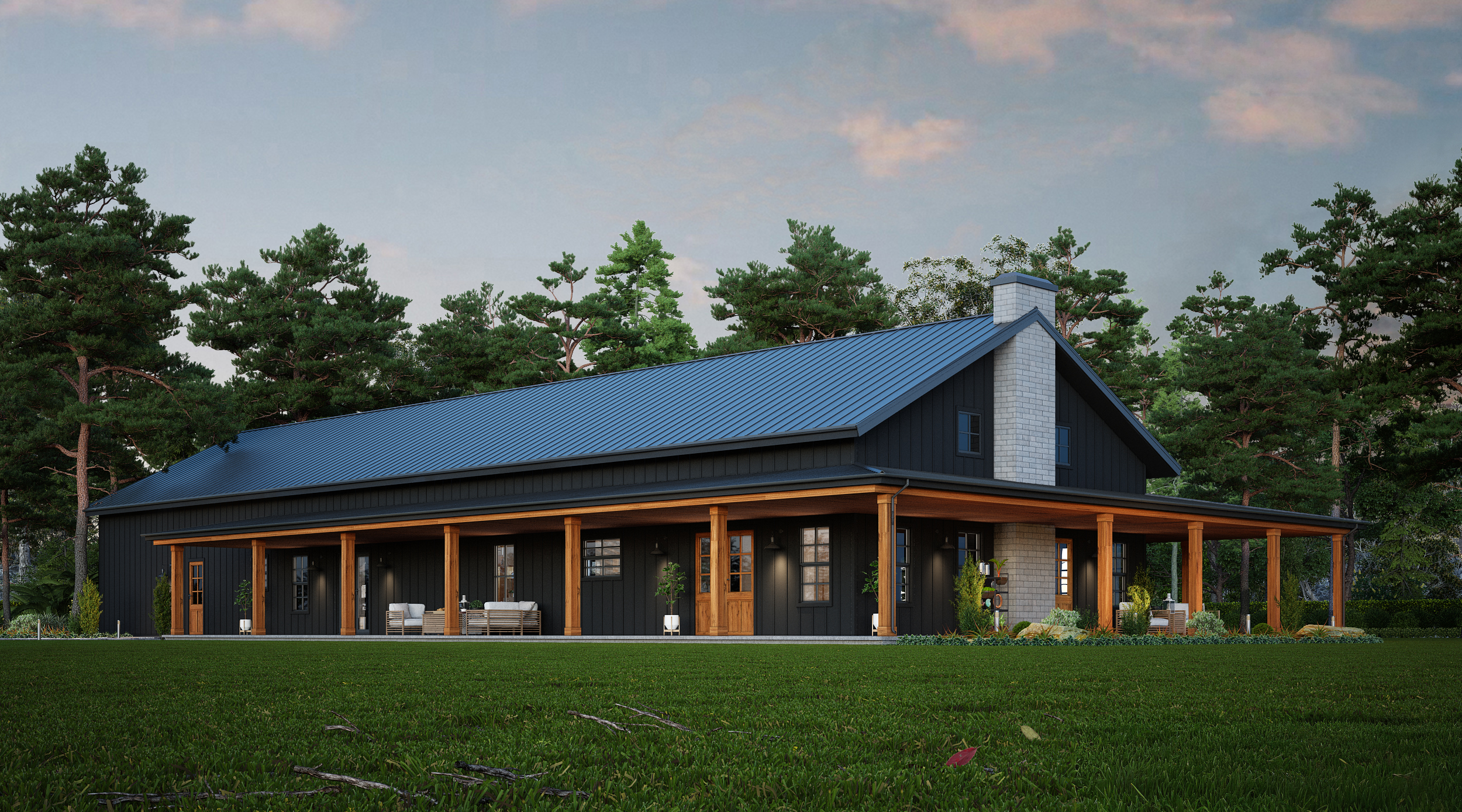 steel frame barndominium with shop exterior example
