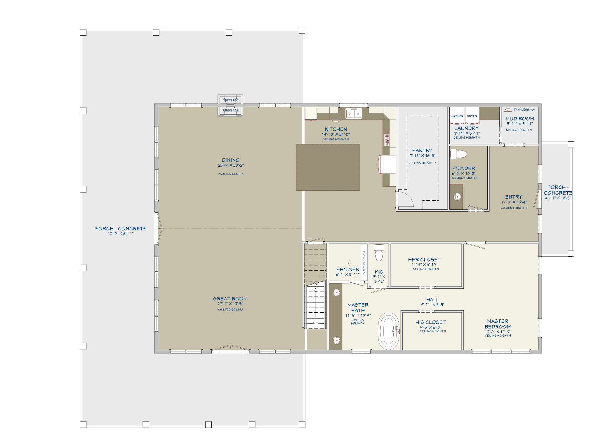 Barndominium Plan B3945 barndominium house plan – 3955 sq ft, 4 bed, 3.5 bath